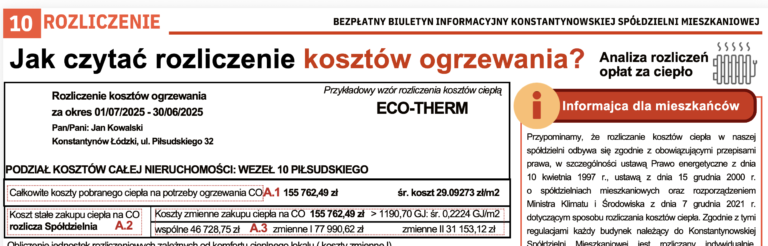 Jak czytać rozliczenie kosztów ogrzewania
